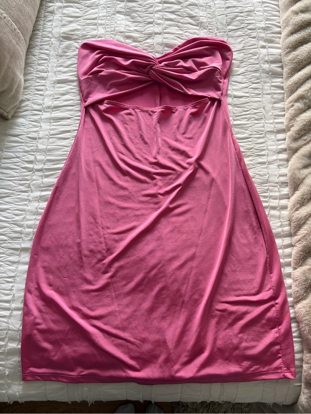 Blue Blush Strapless Twist-Front Pink Dress